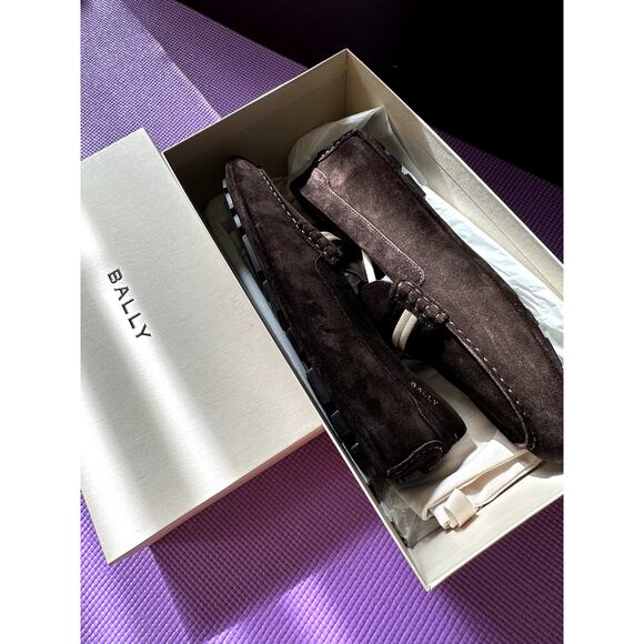 $678 Bally Loafers Men Size US 10 NEW in Brown Suede Kansan Ebano 21 Calf Suede - Picture 7 of 8